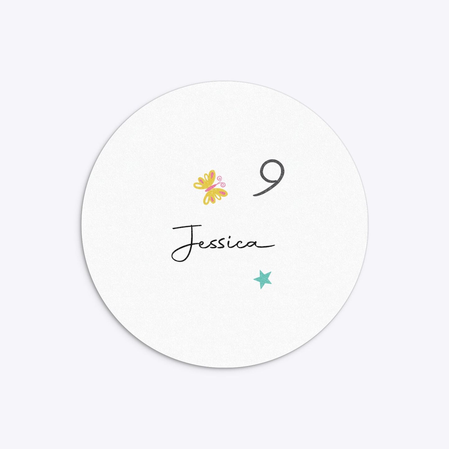 Girls Personalised Birthday Circle 5 25x5 25 Invitation Glitter Back Image