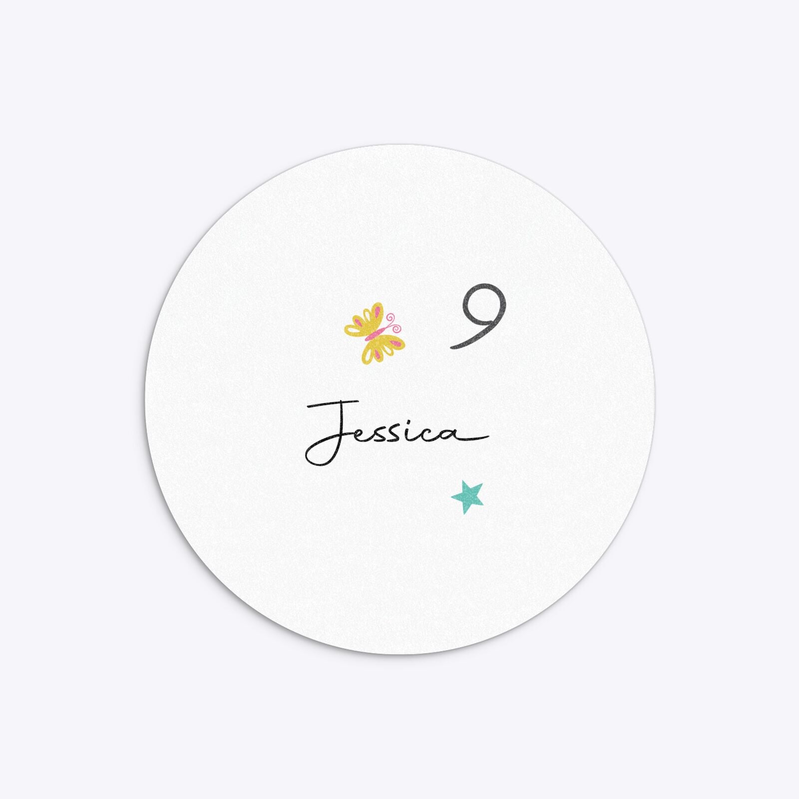 Girls Personalised Birthday Circle 5 25x5 25 Invitation Glitter Back Image