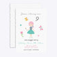 Girls Personalised Birthday Deckle Invitation Glitter Front and Back Image