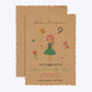 Girls Personalised Birthday Deckle Invitation Kraft Front and Back Image