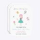Girls Personalised Birthday Deco Invitation Glitter Front and Back Image
