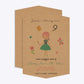 Girls Personalised Birthday Geo Invitation Kraft Front and Back Image