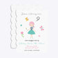 Girls Personalised Birthday Petal Invitation Glitter Front and Back Image