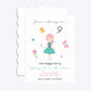 Girls Personalised Birthday Petal Invitation Matte Paper Front and Back Image