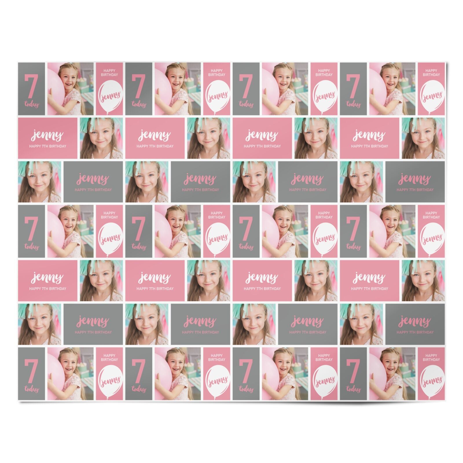 Girls Personalised Birthday Photo Personalised Wrapping Paper Alternative