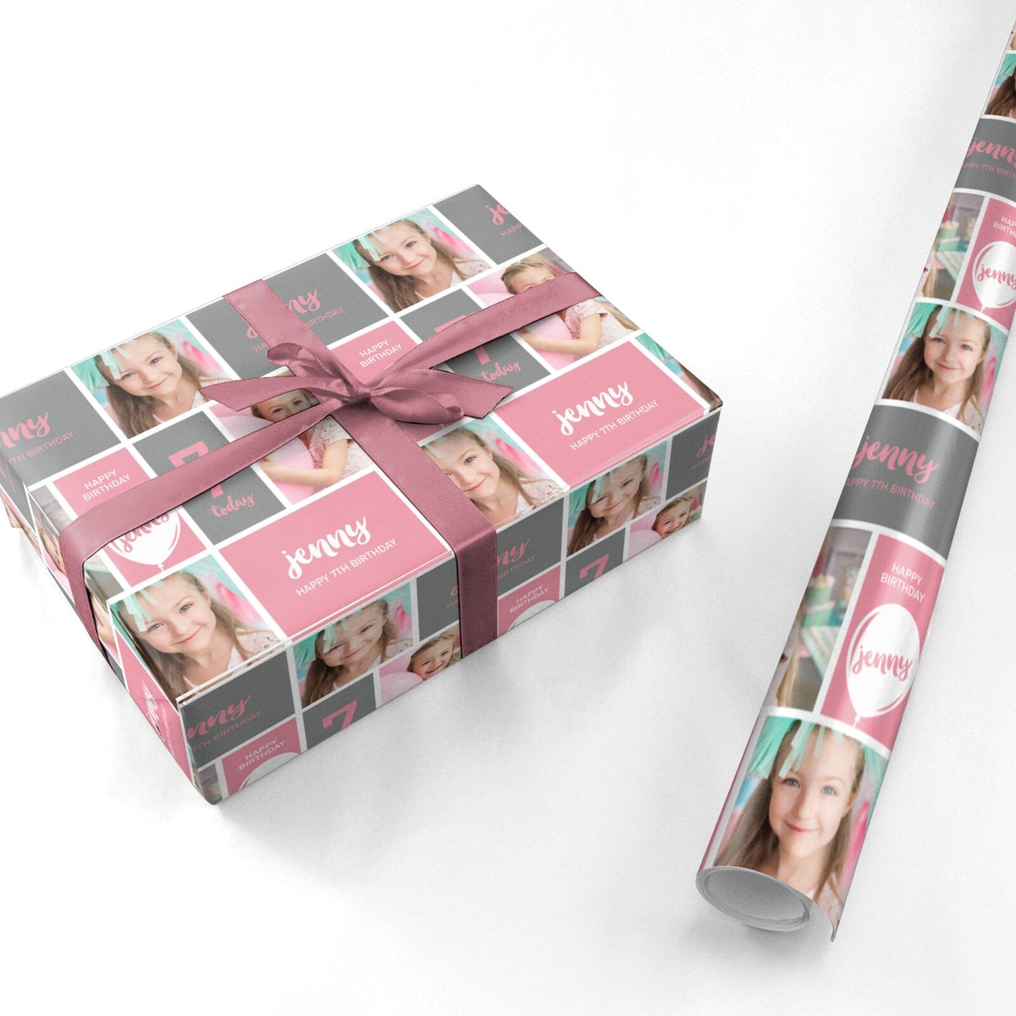 Girls Personalised Birthday Photo Personalised Wrapping Paper