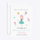 Girls Personalised Birthday Rectangle Invitation Glitter Front and Back Image