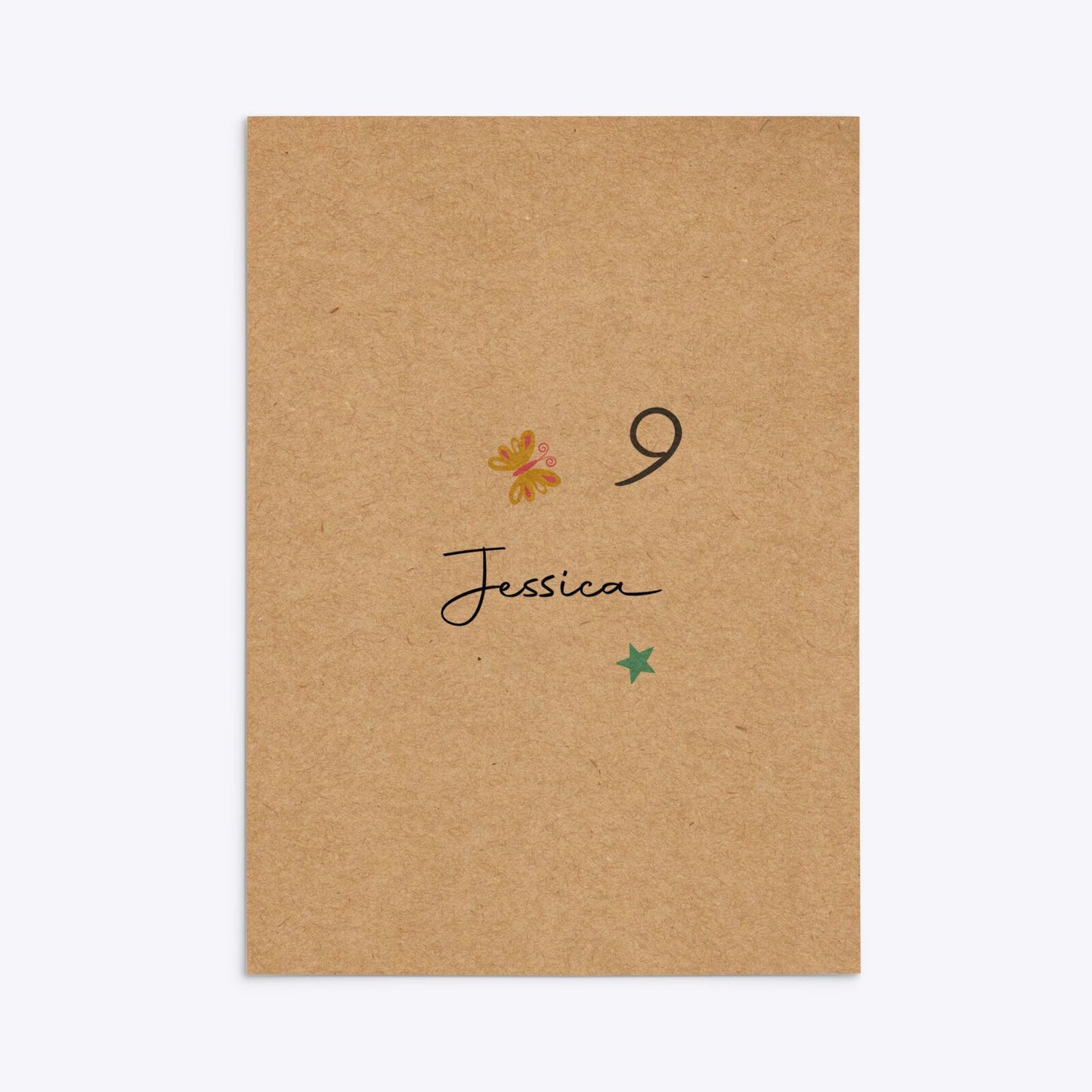 Girls Personalised Birthday Rectangle Invitation Kraft Back Image