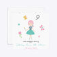 Girls Personalised Birthday Square 5 25x5 25 Invitation Glitter Front and Back Image