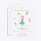 Girls Personalised Birthday Tag Invitation Glitter Front and Back Image