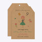 Girls Personalised Birthday Tag Invitation Kraft Front and Back Image