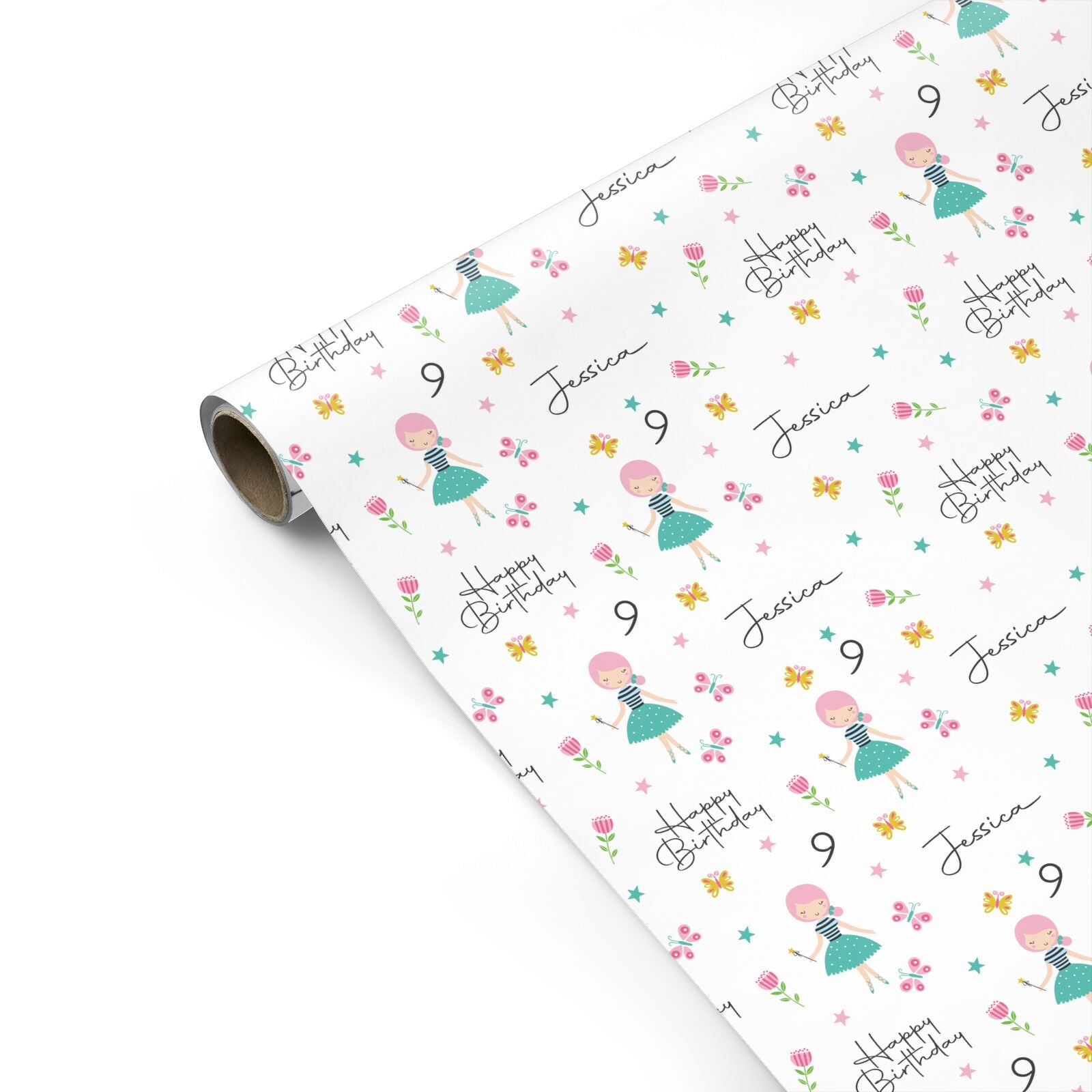 Girls Personalised Happy Birthday Personalised Gift Wrap