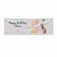 Girls Personalised Hare Happy Birthday 6x2 Vinly Banner with Grommets