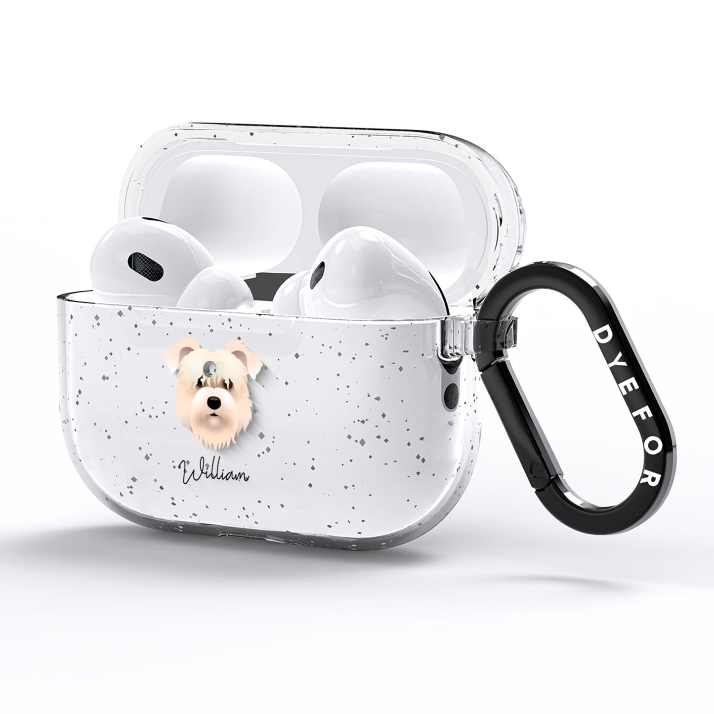 Glen Of Imaal Terrier Personalised AirPods Pro Glitter Case Side Image