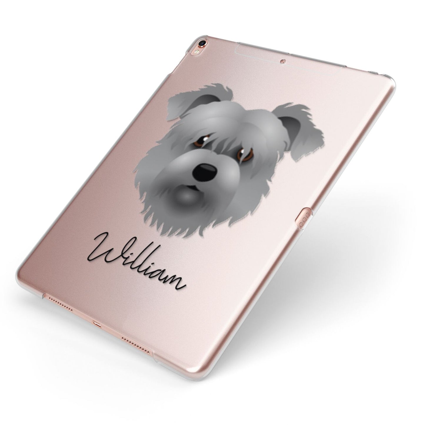 Glen Of Imaal Terrier Personalised Apple iPad Case on Rose Gold iPad Side View