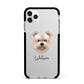 Glen Of Imaal Terrier Personalised Apple iPhone 11 Pro Max in Silver with Black Impact Case