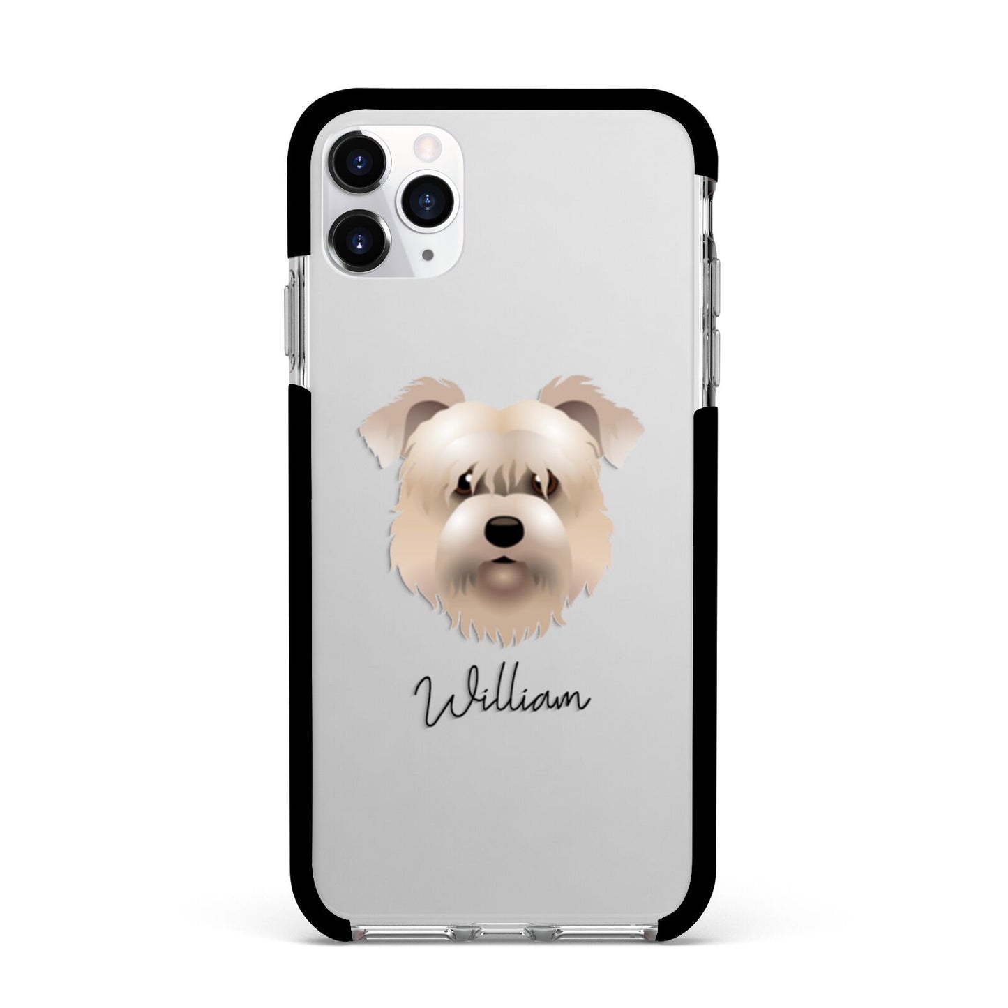 Glen Of Imaal Terrier Personalised Apple iPhone 11 Pro Max in Silver with Black Impact Case