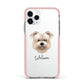 Glen Of Imaal Terrier Personalised Apple iPhone 11 Pro in Silver with Pink Impact Case