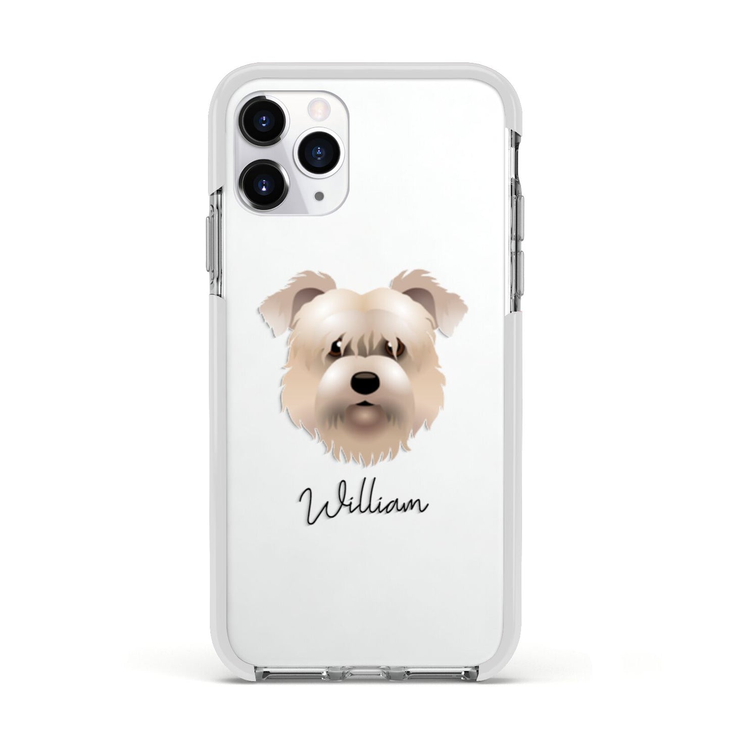 Glen Of Imaal Terrier Personalised Apple iPhone 11 Pro in Silver with White Impact Case