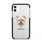 Glen Of Imaal Terrier Personalised Apple iPhone 11 in White with Black Impact Case