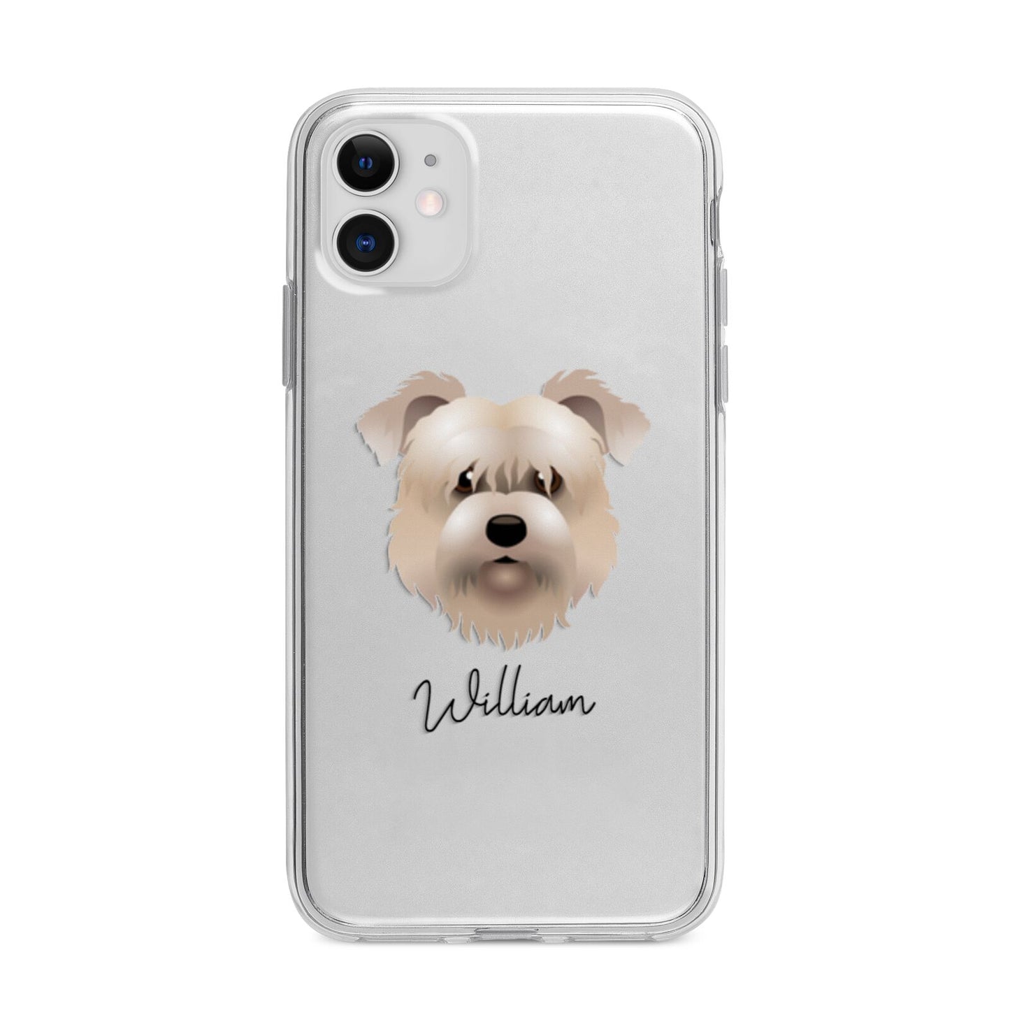Glen Of Imaal Terrier Personalised Apple iPhone 11 in White with Bumper Case