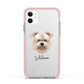 Glen Of Imaal Terrier Personalised Apple iPhone 11 in White with Pink Impact Case