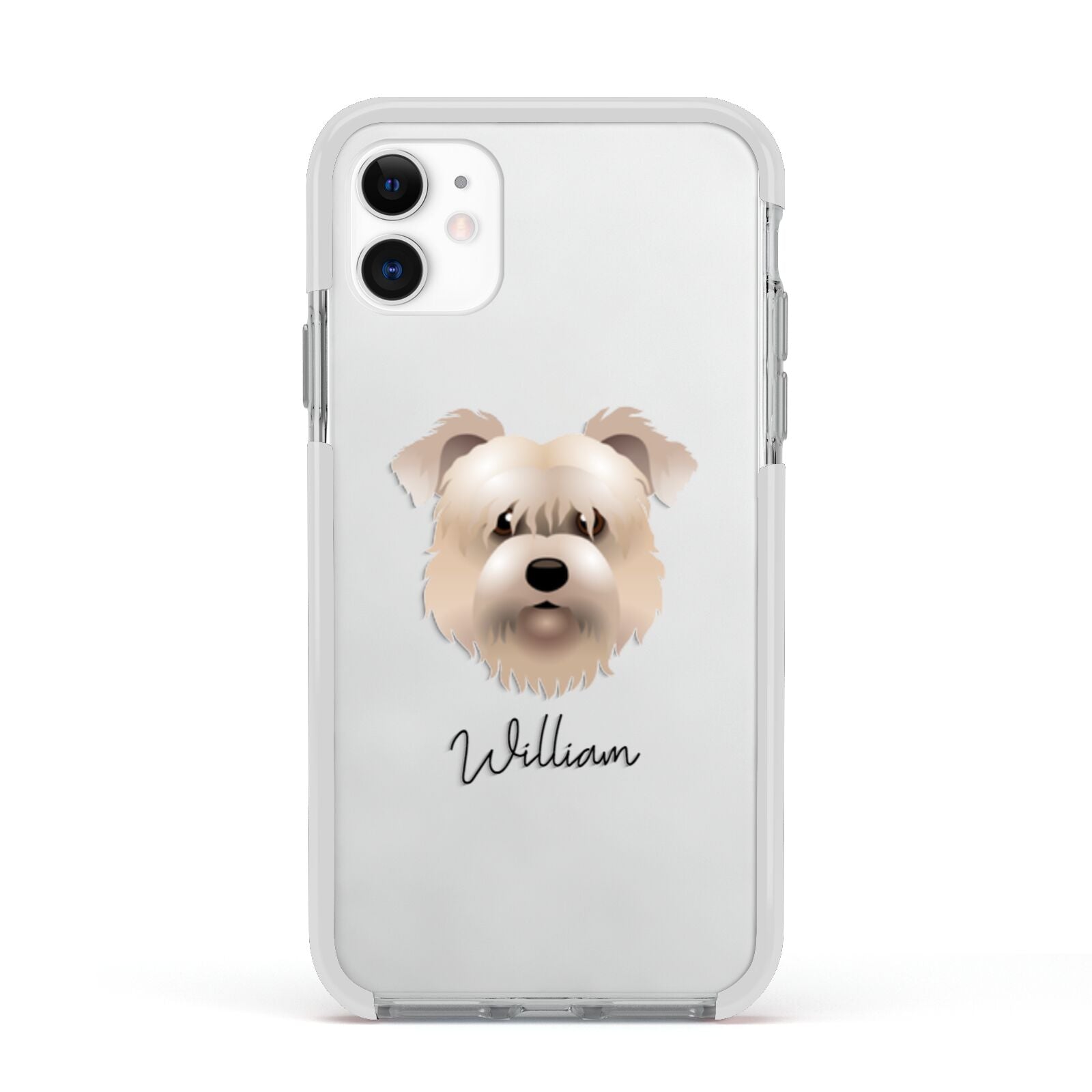 Glen Of Imaal Terrier Personalised Apple iPhone 11 in White with White Impact Case