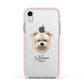 Glen Of Imaal Terrier Personalised Apple iPhone XR Impact Case Pink Edge on Silver Phone