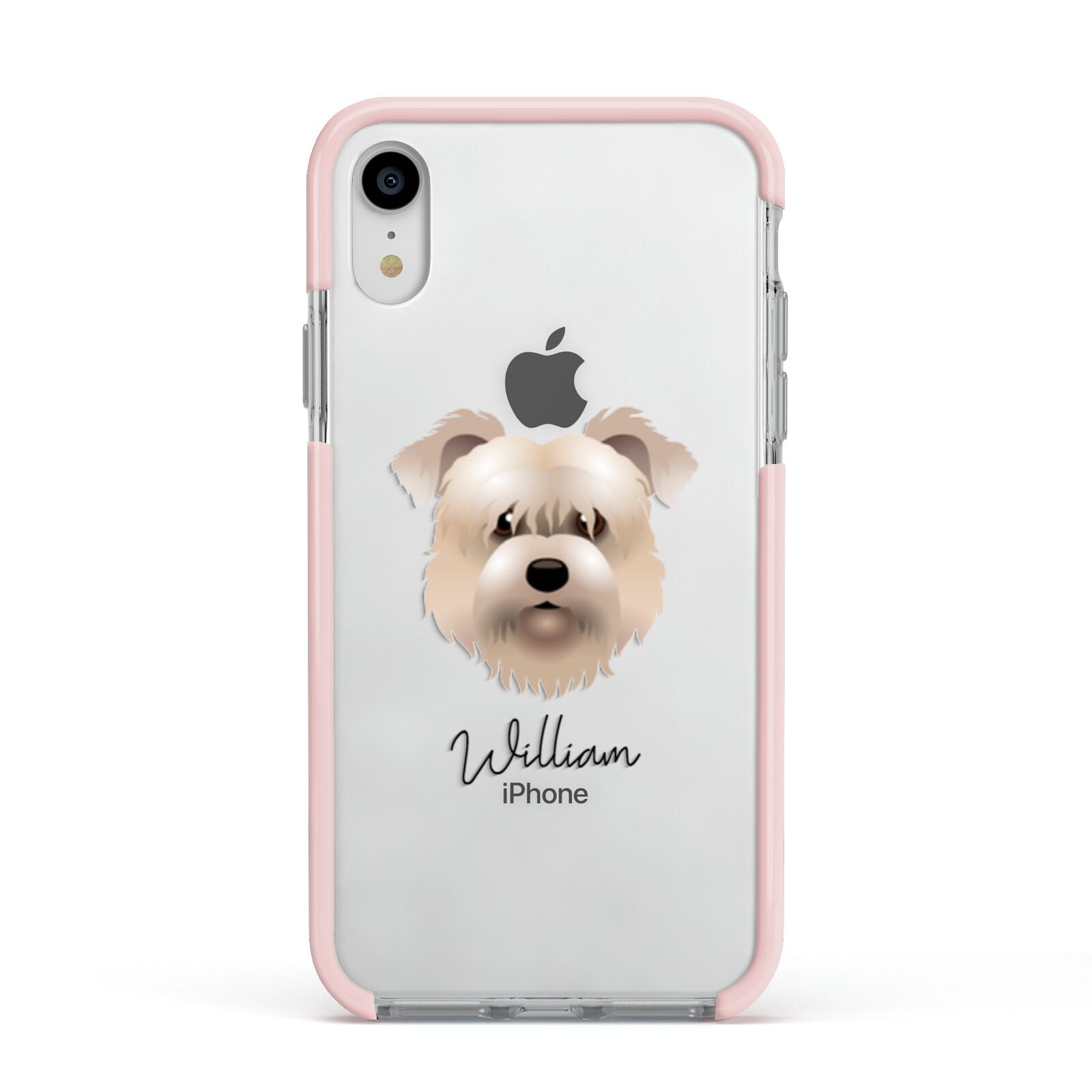 Glen Of Imaal Terrier Personalised Apple iPhone XR Impact Case Pink Edge on Silver Phone