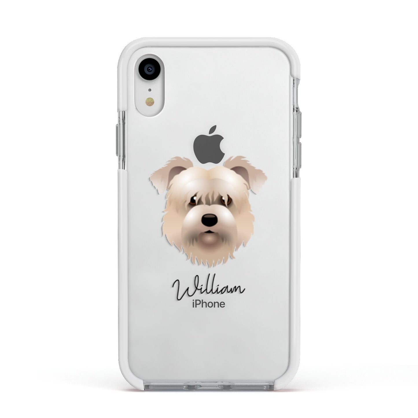 Glen Of Imaal Terrier Personalised Apple iPhone XR Impact Case White Edge on Silver Phone