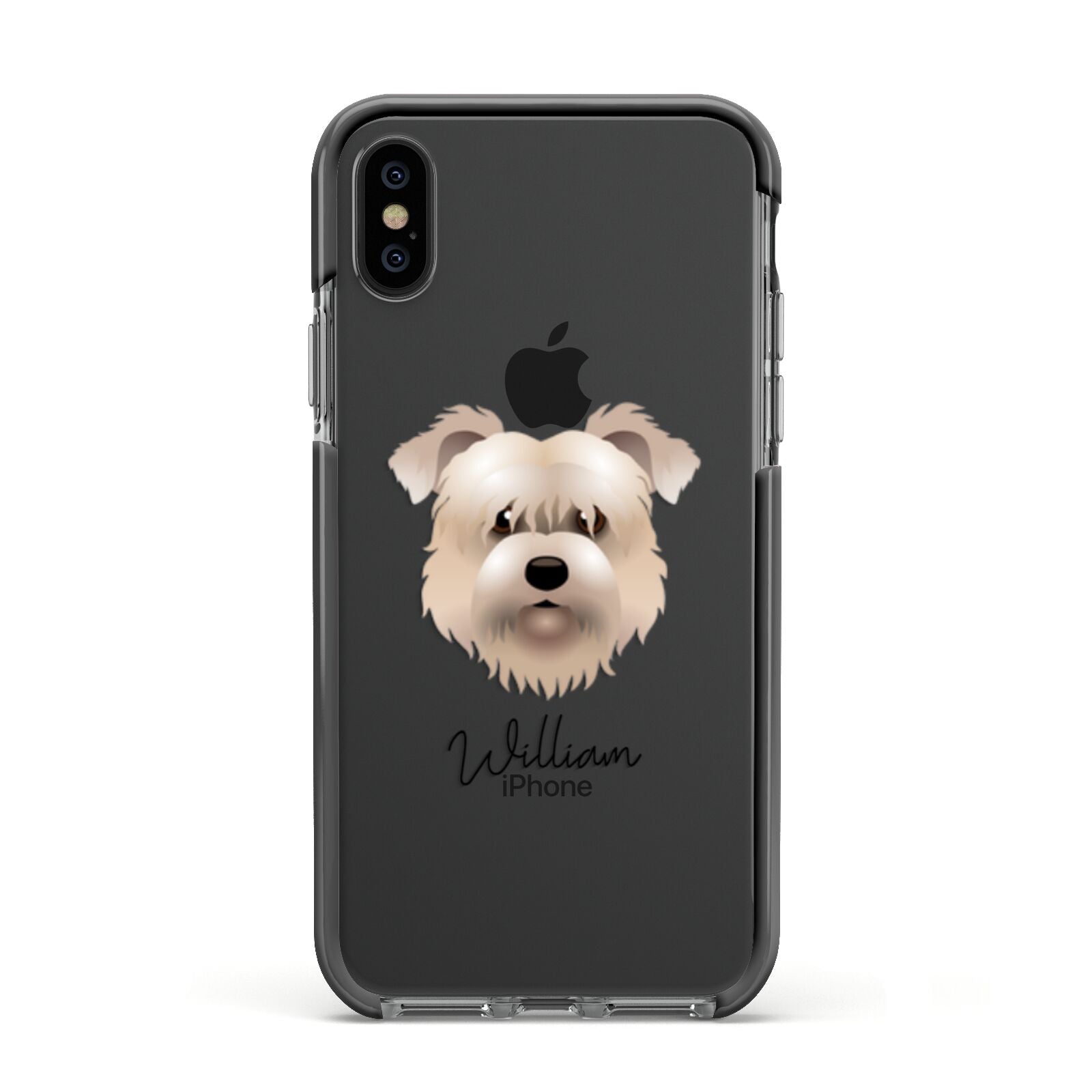 Glen Of Imaal Terrier Personalised Apple iPhone Xs Impact Case Black Edge on Black Phone