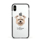 Glen Of Imaal Terrier Personalised Apple iPhone Xs Impact Case Black Edge on Silver Phone