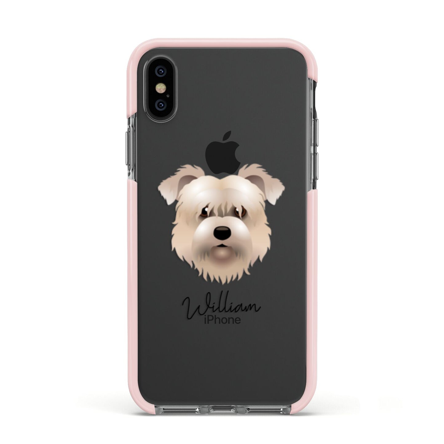 Glen Of Imaal Terrier Personalised Apple iPhone Xs Impact Case Pink Edge on Black Phone