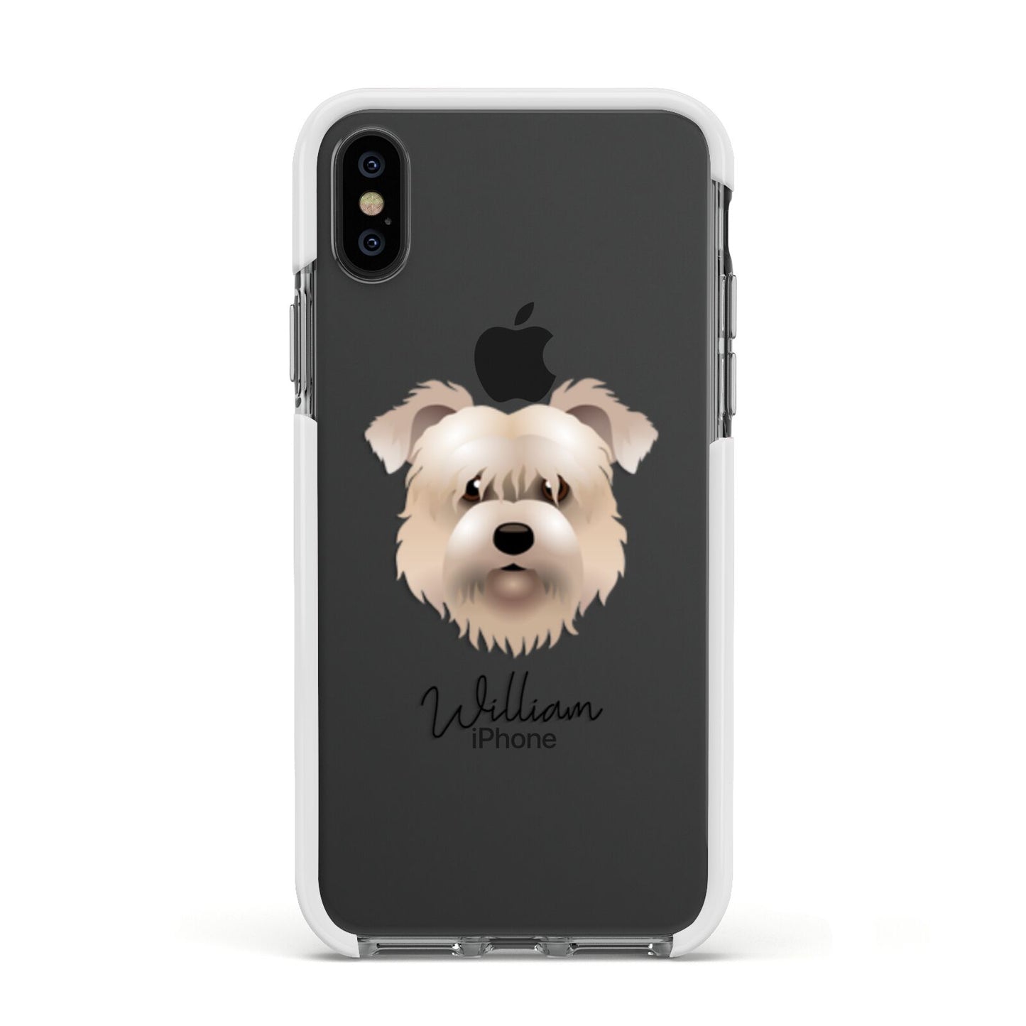 Glen Of Imaal Terrier Personalised Apple iPhone Xs Impact Case White Edge on Black Phone