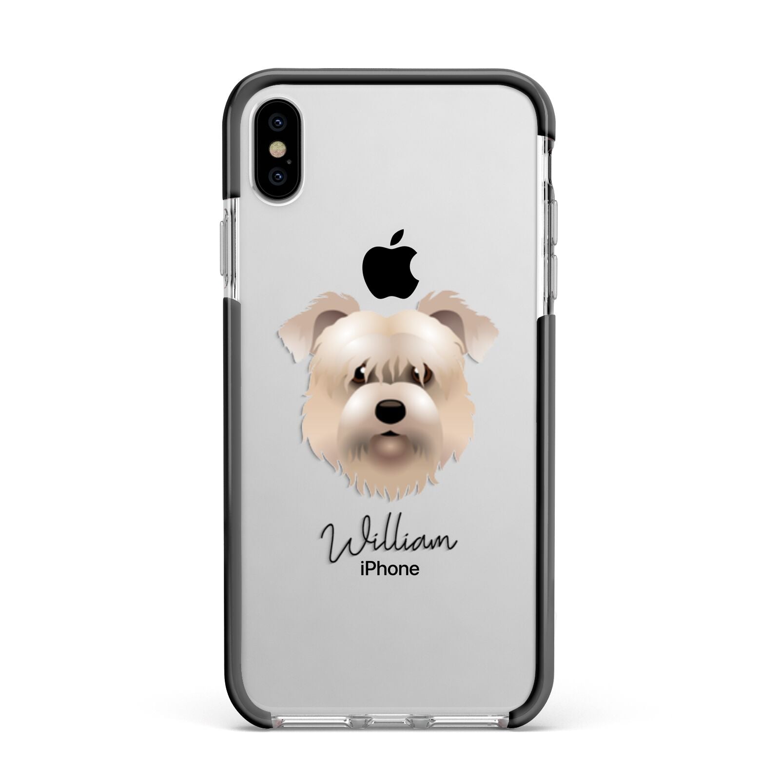 Glen Of Imaal Terrier Personalised Apple iPhone Xs Max Impact Case Black Edge on Silver Phone