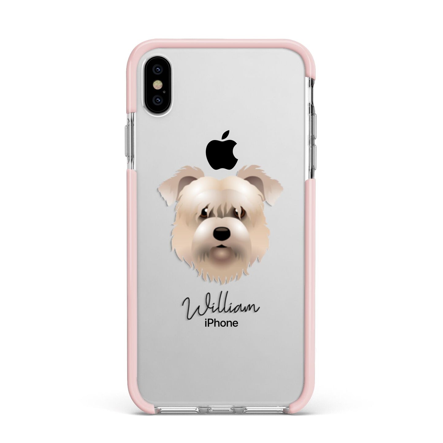 Glen Of Imaal Terrier Personalised Apple iPhone Xs Max Impact Case Pink Edge on Silver Phone