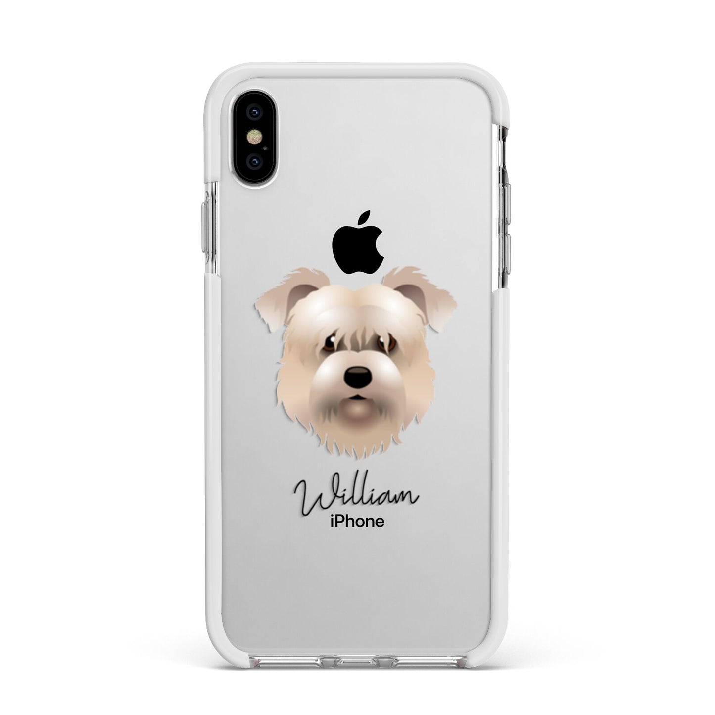 Glen Of Imaal Terrier Personalised Apple iPhone Xs Max Impact Case White Edge on Silver Phone