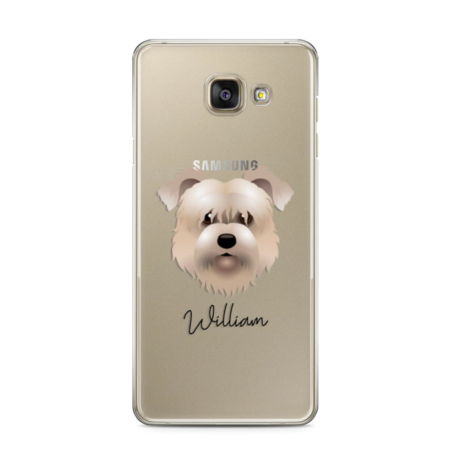 Glen Of Imaal Terrier Personalised Samsung Galaxy A3 2016 Case on gold phone