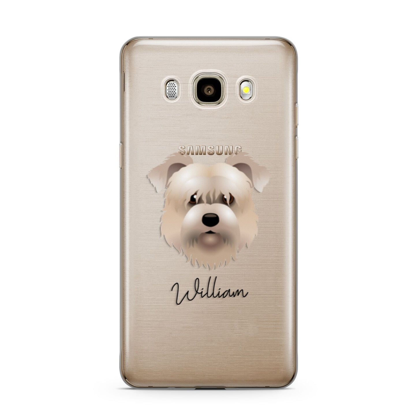 Glen Of Imaal Terrier Personalised Samsung Galaxy J7 2016 Case on gold phone