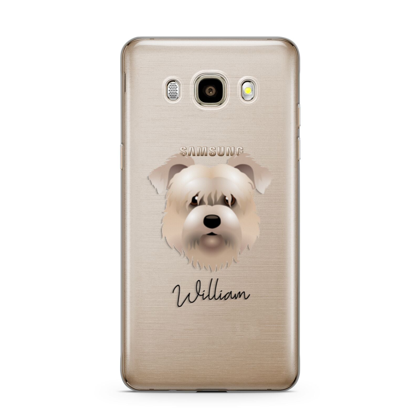 Glen Of Imaal Terrier Personalised Samsung Galaxy J7 2016 Case on gold phone