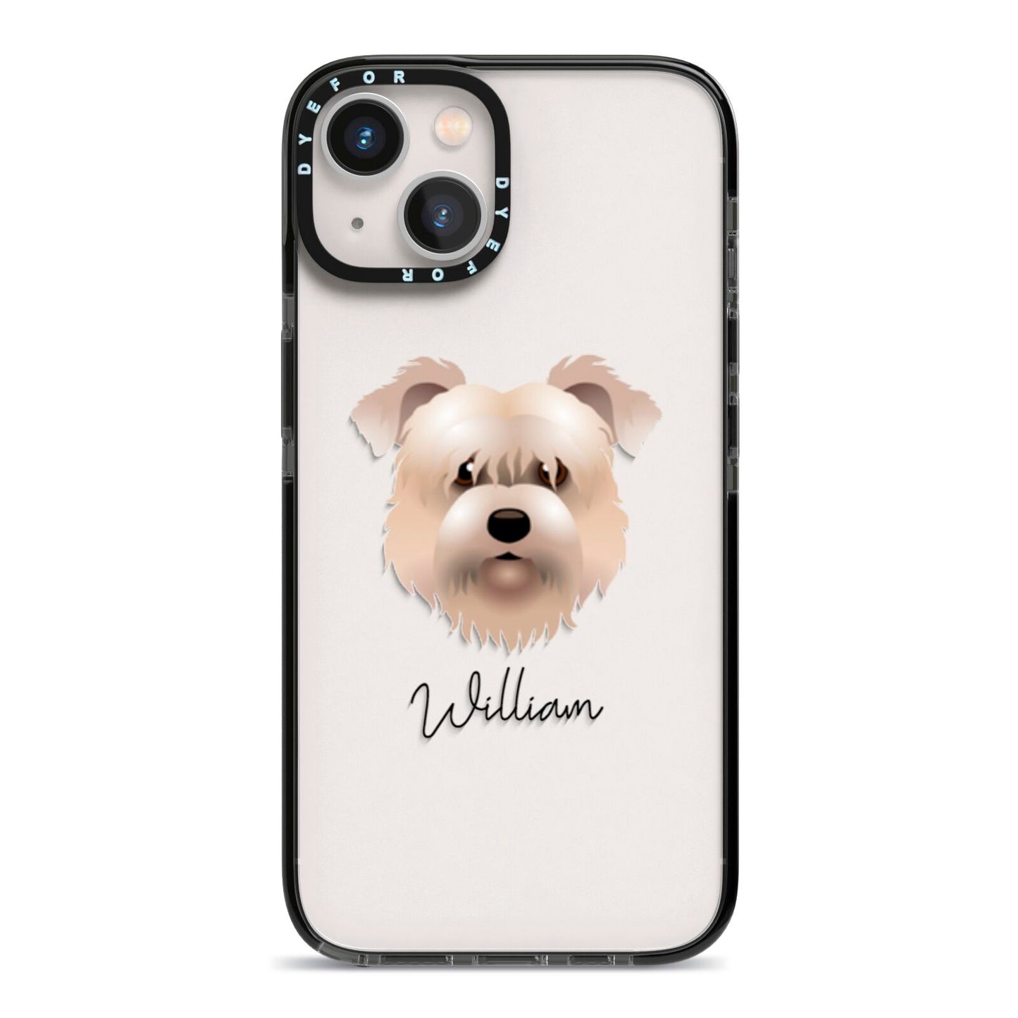 Glen Of Imaal Terrier Personalised iPhone 13 Black Impact Case on Silver phone