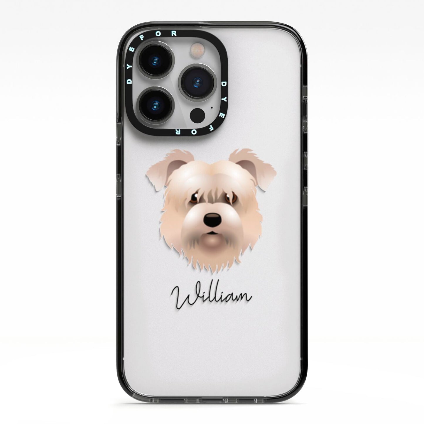 Glen Of Imaal Terrier Personalised iPhone 13 Pro Black Impact Case on Silver phone