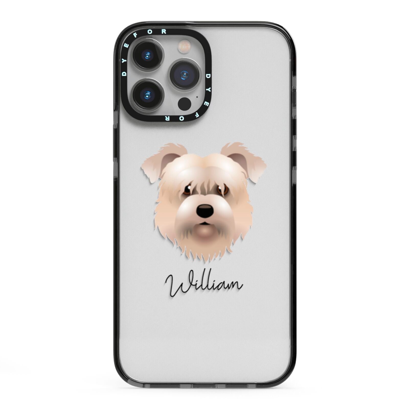Glen Of Imaal Terrier Personalised iPhone 13 Pro Max Black Impact Case on Silver phone