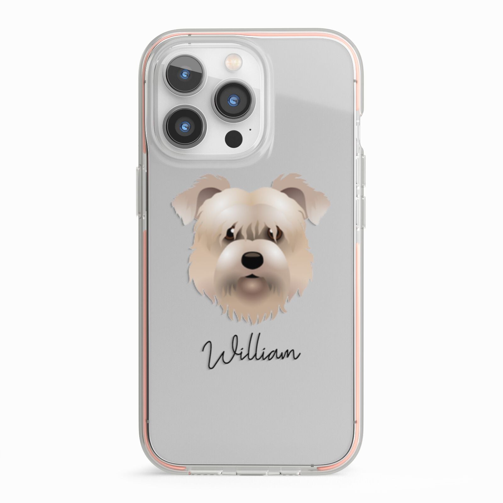 Glen Of Imaal Terrier Personalised iPhone 13 Pro TPU Impact Case with Pink Edges