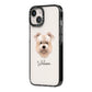 Glen Of Imaal Terrier Personalised iPhone 14 Black Impact Case Side Angle on Silver phone
