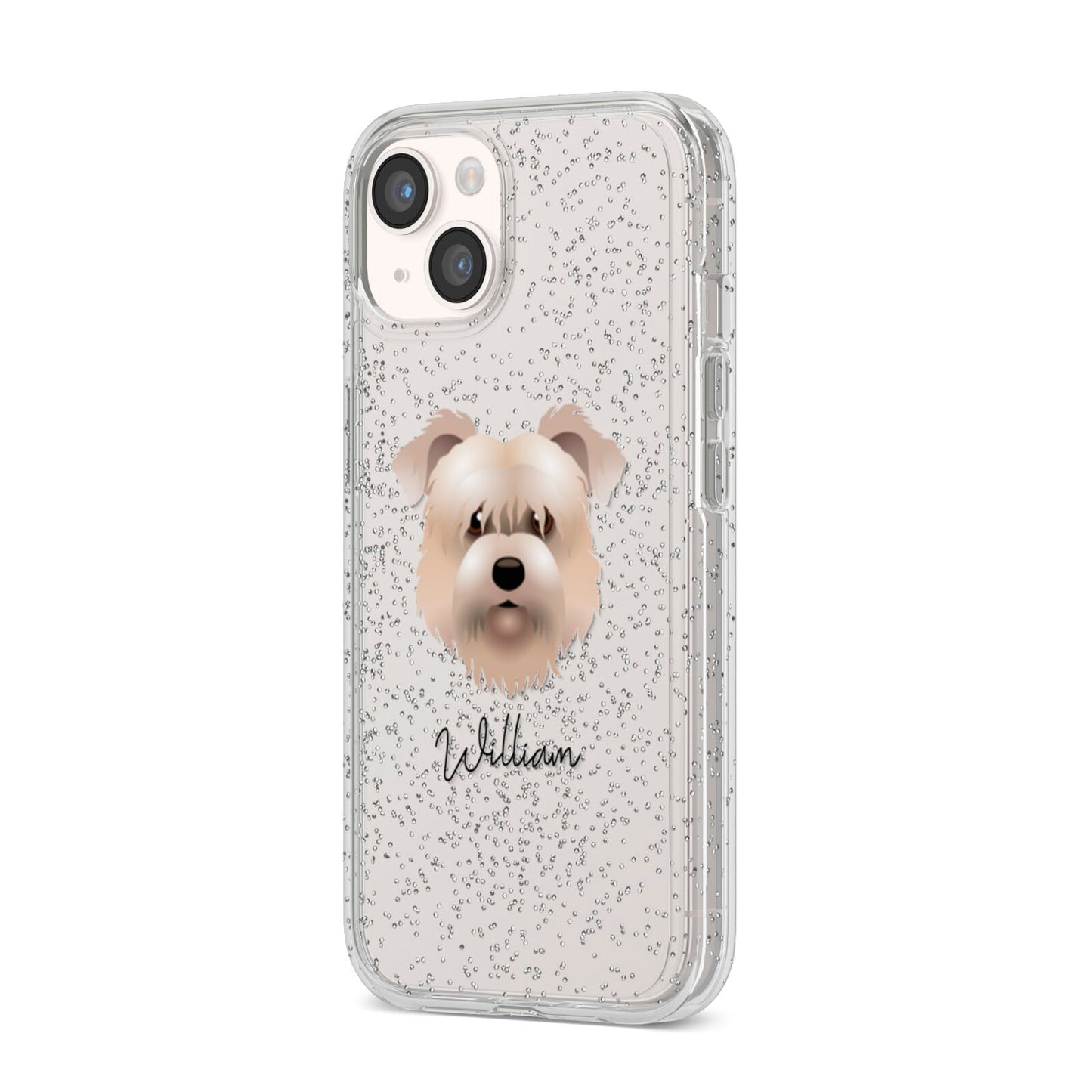 Glen Of Imaal Terrier Personalised iPhone 14 Glitter Tough Case Starlight Angled Image