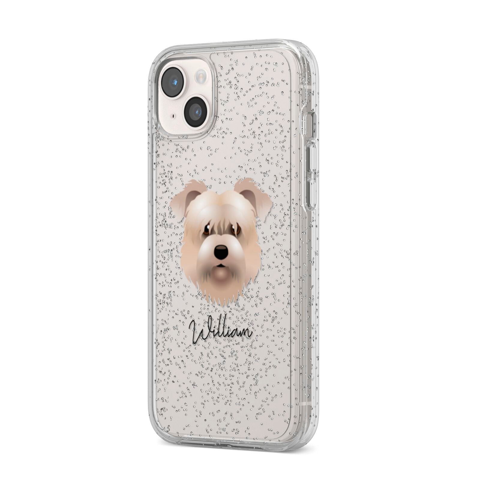 Glen Of Imaal Terrier Personalised iPhone 14 Plus Glitter Tough Case Starlight Angled Image