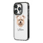 Glen Of Imaal Terrier Personalised iPhone 14 Pro Black Impact Case Side Angle on Silver phone