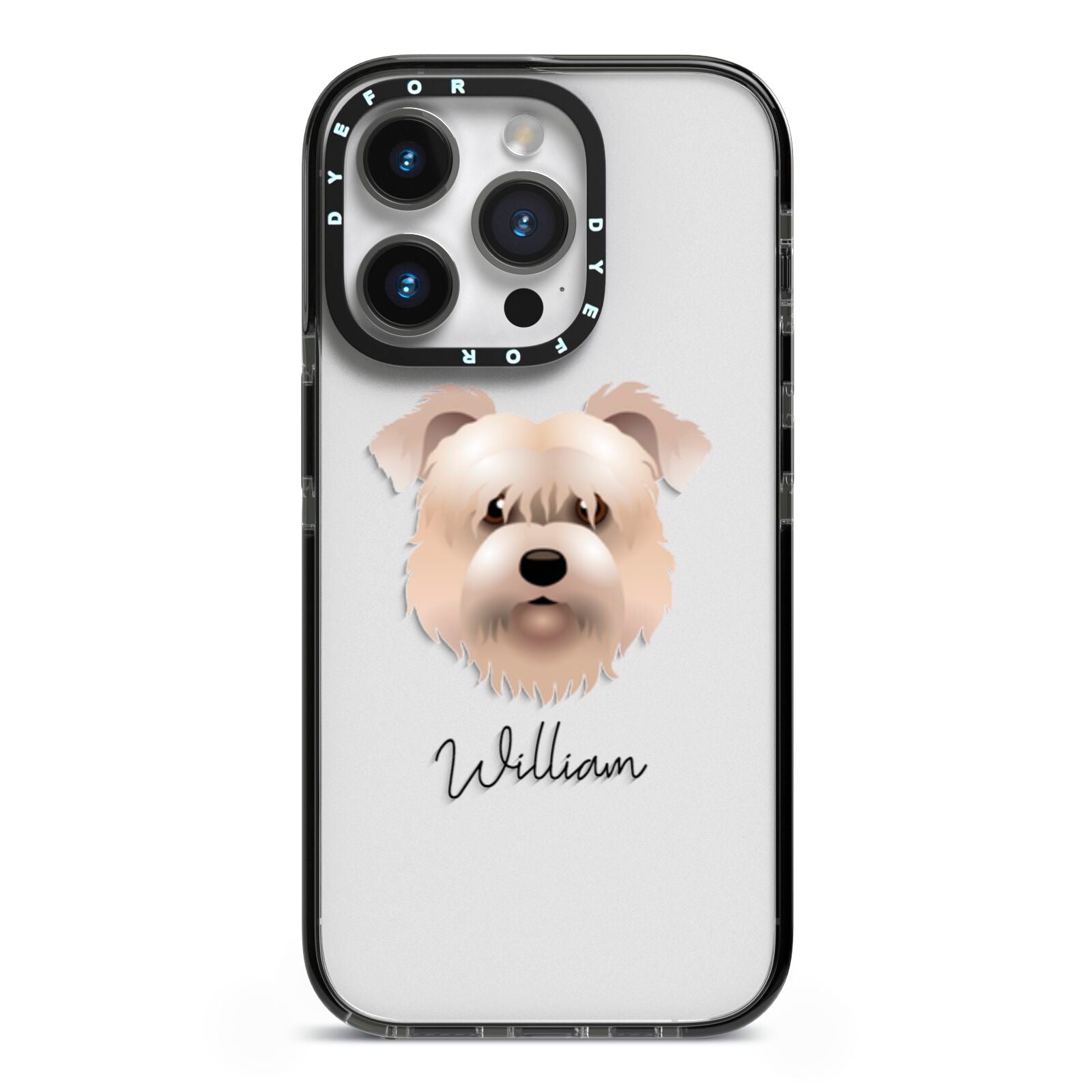 Glen Of Imaal Terrier Personalised iPhone 14 Pro Black Impact Case on Silver phone