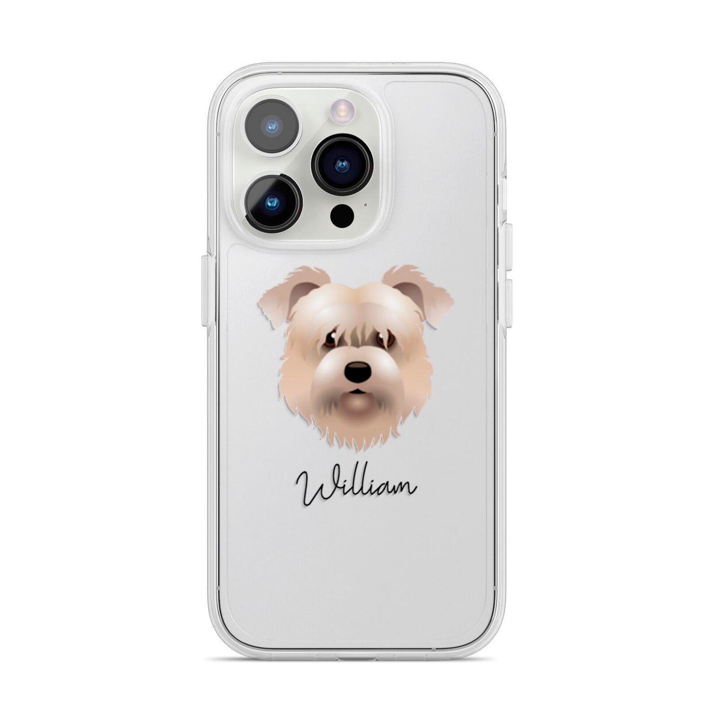 Glen Of Imaal Terrier Personalised iPhone 14 Pro Clear Tough Case Silver